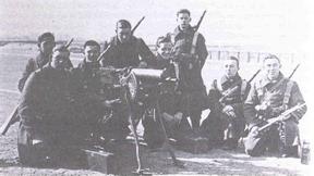 mitrailleurgroep met Maxim mitrailleur